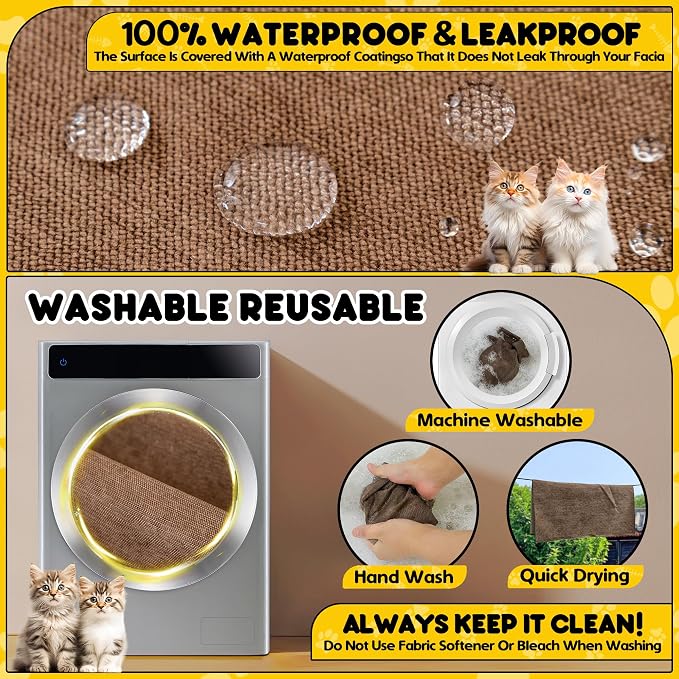 Loiion Cat Scratch Proof Furniture Protector Waterproof Sofa Cover 150"x71" | Pet-Friendly Couch Protector, Anti-Scratch & Anti-Slip Sofa Cover For Cats Dogs Kids, Machine Washable - Image 6