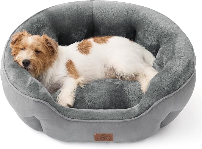 Bedsure Medium Dog Bed Washable,Large Cat Beds for Indoor Cats,28in Grey | Dog Bed Medium Size Dog, Round Pet Bed,Soft Plush Faux Fur, Removable Washable Cover, Anti-Slip Bottom,Easy to Clean by Unknown