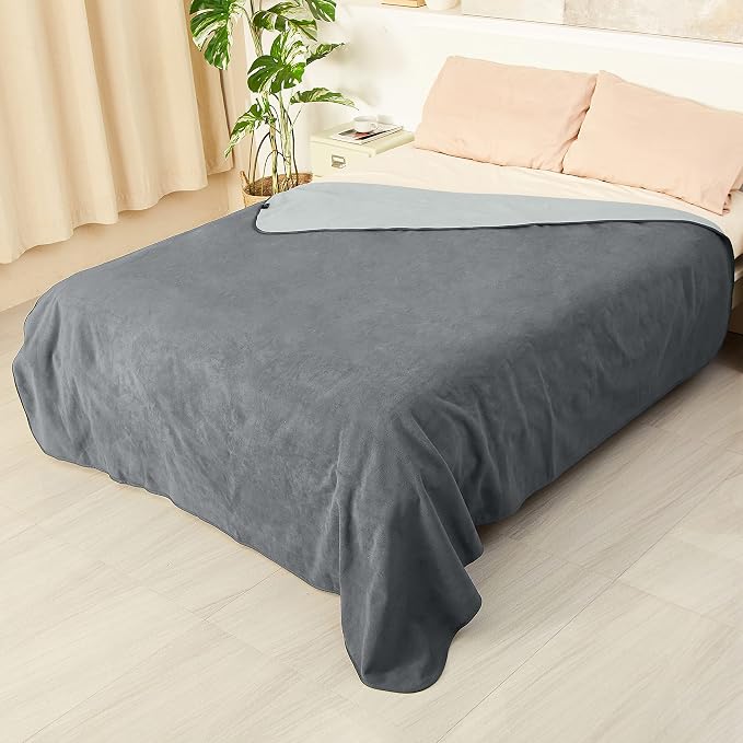 Catalonia Waterproof Bed Blanket, Washable Reversible Furniture Protector | Grey/Grey Double-Sided Fleece, Leakproof Protection for Bed, Sofa and Couch, Resists Spills, Stains and Everyday Messes - Image 8