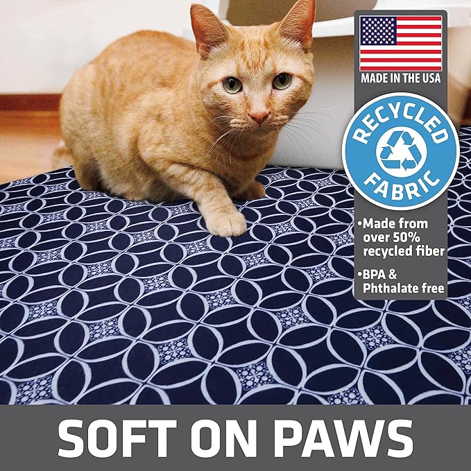 Drymate Cat Litter Box Mat, Litter Trapping Mat, Indigo, 29x36 XL | Waterproof, Urine-Proof, Absorbent, Machine Washable, Soft on Paws, Contains Mess, Protects Floors, Kitten Supplies, USA Made - Image 4