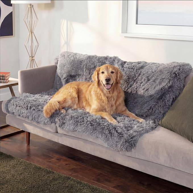 Furhaven Waterproof Throw Blanket for Dogs & Indoor Cats, Reversible Protective Pet Blanket, Extra Large, Long Faux Fur & Velvet, Gray - Image 8
