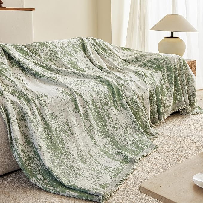 ROOMLIFE Boho Couch Covers for Sofa Washable for 3 Cushion Couch Chenille | Furniture Protector Sofa Couch Cover for Dogs, Soft Breathable Sofa Slipcover, Couch Throw Blankets with Tassels 71''X134'' - Image 7