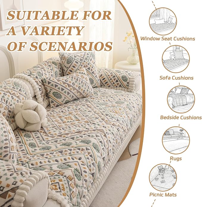 Couch Covers Washable Couch Cover for Dogs Fuzzy Sofa Covers for Pet, Non-Slip Sofas Slipcover Cushion Protector Pets Mat Dog Bed Mats(Only 1PC) - Image 2