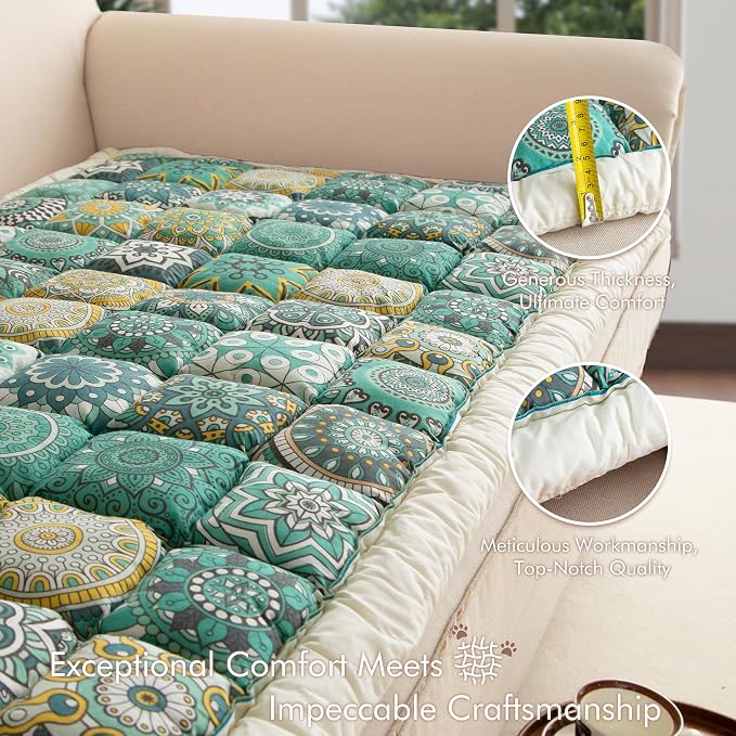 Couch Cover for Sofa, Sectional Couch Cover for Dogs, Sofa Cover Washable, Cushion Cover Blanket Pad Bed Mat for Pets, Boho Furniture Protector, Green, 27.6x59in - Image 5
