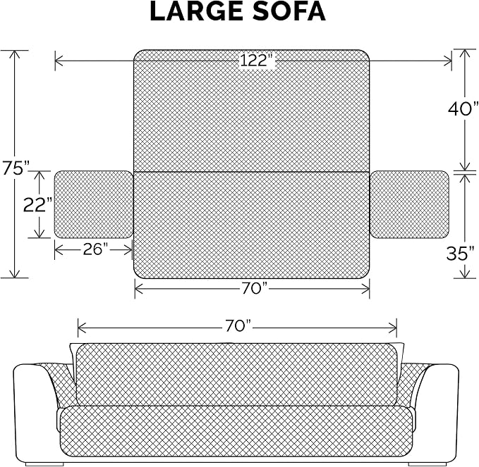 Furhaven Waterproof & Non-Slip Large Sofa/Couch Cover Protector for Dogs, Cats, & Children - Quilted Paw Print Living Room Furniture Cover - Gray, Large Sofa - Image 2