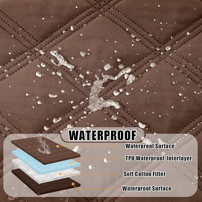 Smiry Waterproof Dog Bed Cover, Reversible Pet Blanket for Sofa Couch | Soft Washable Dog Blanket, Leakproof Couch Cover for Dogs Cats & Furniture Protection, 52x82, Brown/Chocolate - Image 2