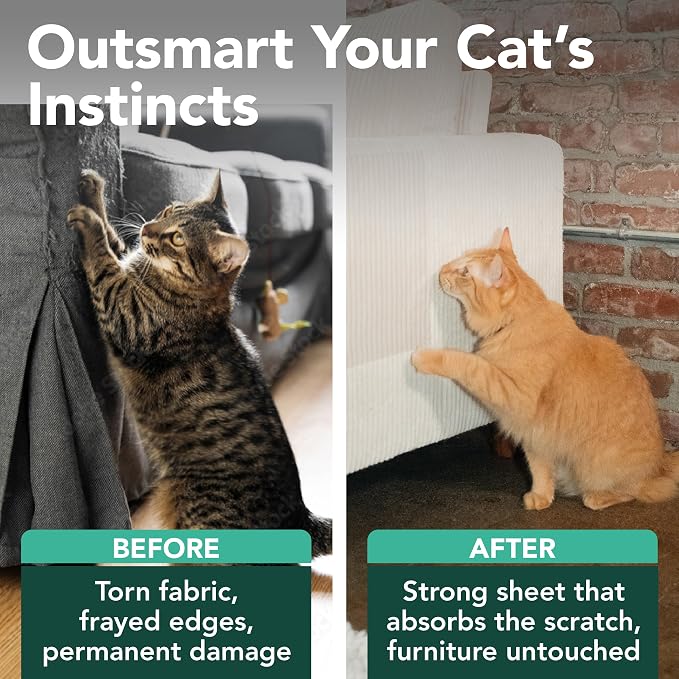 NECOICHI Anti Scratching Sheet - Cat Couch Scratch Protector – Couch Protectors from Cat Scratching with Adhesive Sheets & Safeguard Shields – Cats Scratcher Alternative & Cats Accessories - 12 Pack - Image 5