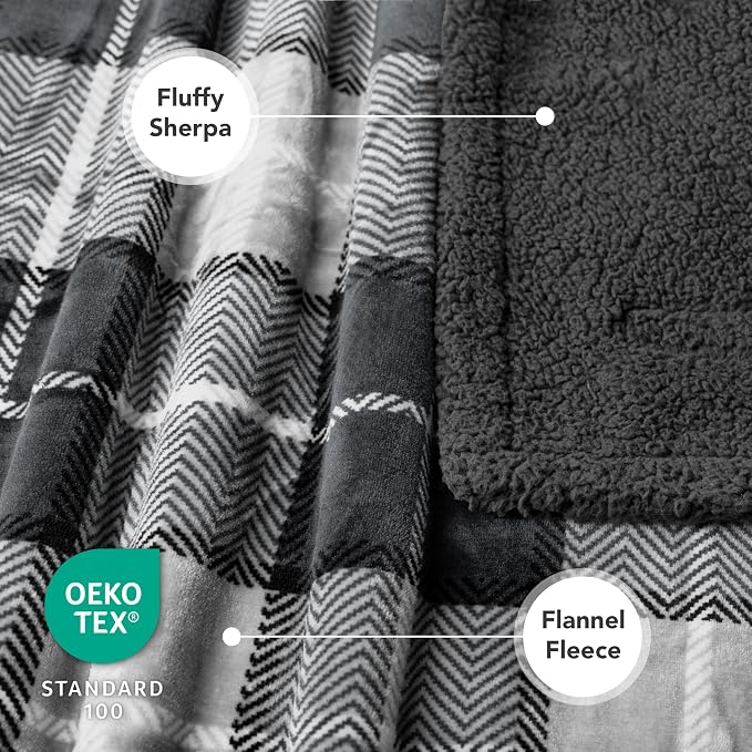 PetAmi Waterproof Dog Blanket for Couch, Pee Proof Fleece Reversible Pet Throw, Furniture Protector for Bed Sofa Kennel, Soft Washable Cover for Small Medium Dog Puppy Cat, 29x40 Plaid Dark Grey - Image 3