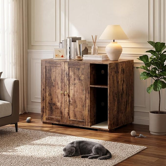 Extra Large Cat Litter Box Enclosure Furniture – Dog-Proof Cabinet with Scrape-resistant Pad, Built-in Outlet, Storage Space for Cat Accessories – Fits Automatic Litter Boxes – Indoor Cat House | Dog-Proof Cabinet with Scrape-resistant Pad, Built-in Ou... by Unknown
