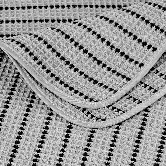 POLYTE 430 GSM Microfiber Oversize Quick Dry Lint Free Bath Towel, 60 x 30 in, 4 Pack (Waffle Weave) - Image 8
