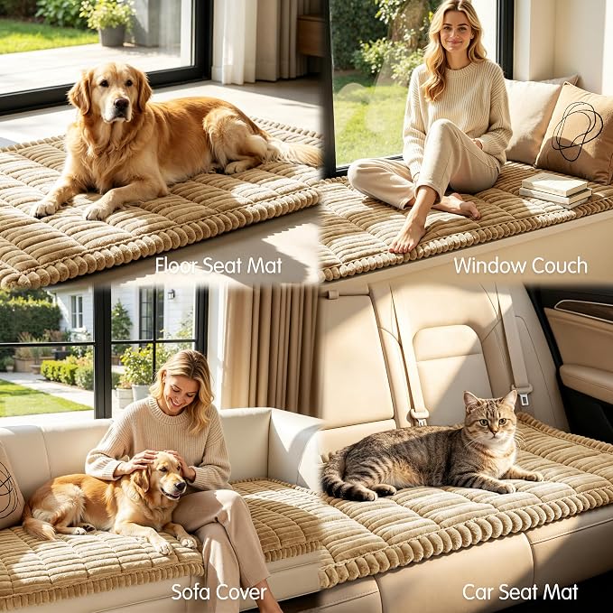 SUBRTEX Couch Cover for Dogs, Non-Slip Sofa Mat Washable, Thick Sofa Slipcover Cushion Protector Pet-Friendly (Coffee, 27.6"x82.7") - Image 7