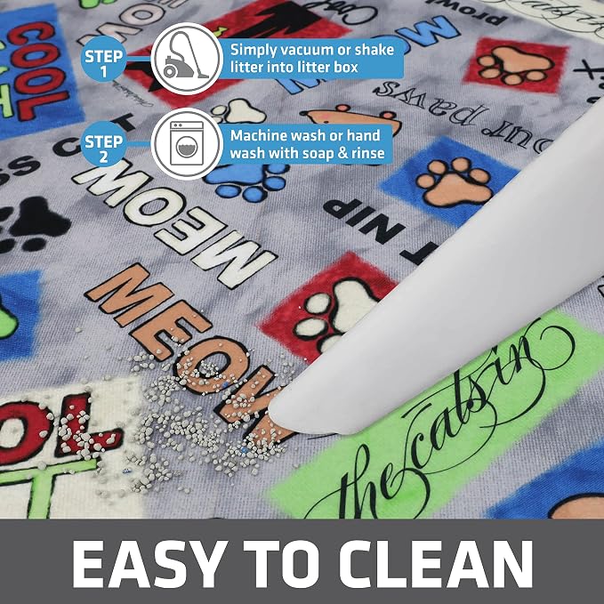 Drymate Cat Litter Box Mat, Litter Trapping Mat, Multicolor, 20x28 | Waterproof, Urine-Proof, Absorbent, Machine Washable, Soft on Paws, Contains Mess, Protects Floors, Kitten Supplies, USA Made - Image 5