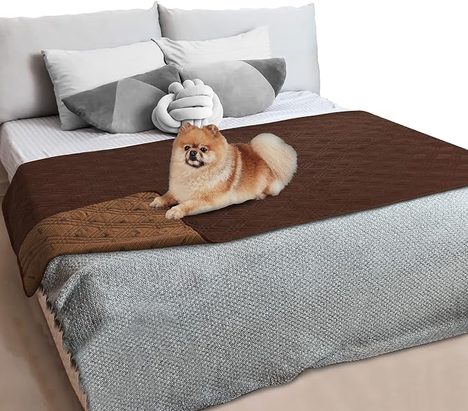 PetAmi Waterproof Couch Cover for Dogs, Non-Slip Leakproof Sofa Furniture Protector for Pet Cat, Machine Washable Bed Blanket for Car Seat, 52x82 Brown - Image 8