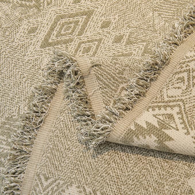 DREAMINGO Couch Cover - Geometric Jacquard, Sage Green, Boho Vintage 3 Cushion Couch Covers for Dogs Washable, Chenille Furniture Protector Sectional Sofa Slipcovers 3 Seater, X-Large 71"x134" - Image 6