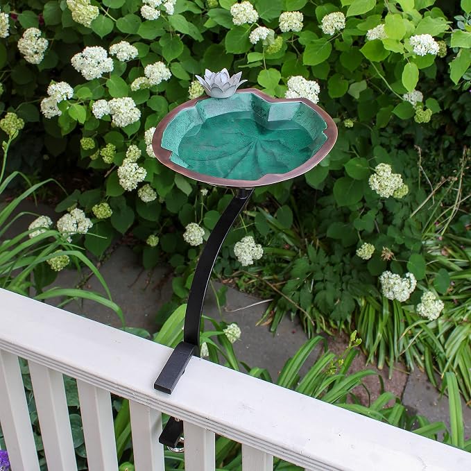 Achla Designs Lilypad Birdbath with Rail Mount Bracket - Image 3