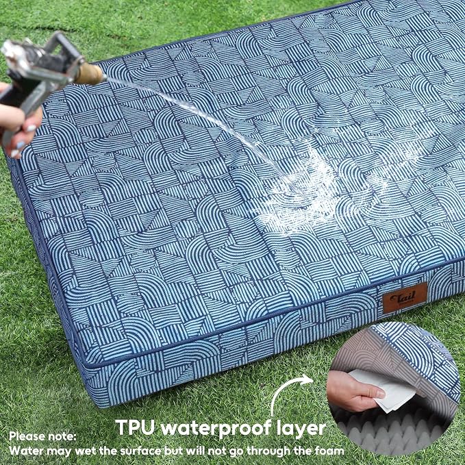 Jumbo Waterproof Orthopedic Dog Bed for Extra Large Dogs | Egg Crate Foam, Pressure Relief, Fits 54x37 Crates, Machine Washable 1680D Oxford Cover, Indoor & Outdoor Use, Up to 150 lbs - Image 3