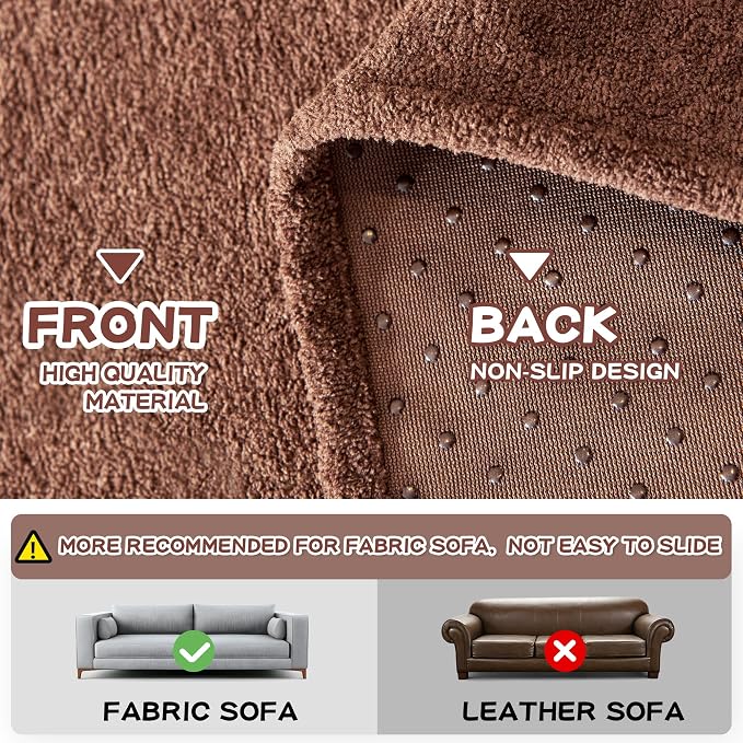 MYSKY HOME Sofa Covers Washable Couch Cover for Dogs Sofa Cover Furniture Protector Sofa Slipcovers for Dogs Water Resistant Furniture Protector Cover, Soft Non Slip Sofa Covers, 91" x 134", Chocolate - Image 4