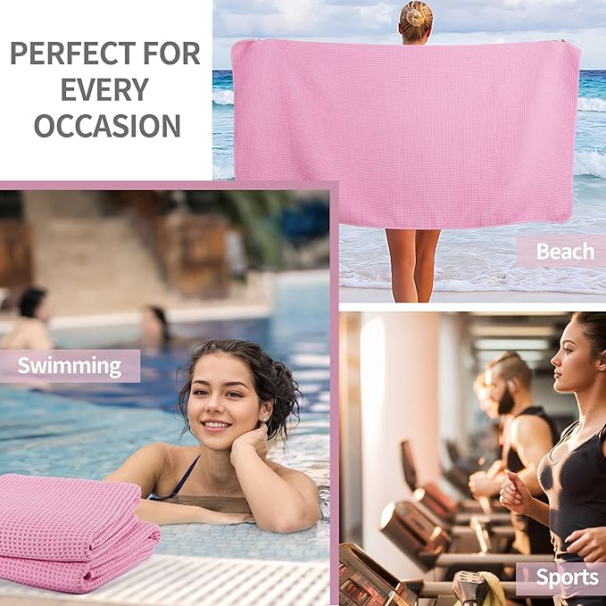 Microfiber Waffle Bath Towels, 4 Pieces, Soft, Absorbent, Fast Drying, Lint Free 430 GSM (27''x55''/68.58 cm x139.7 cm) - Image 7