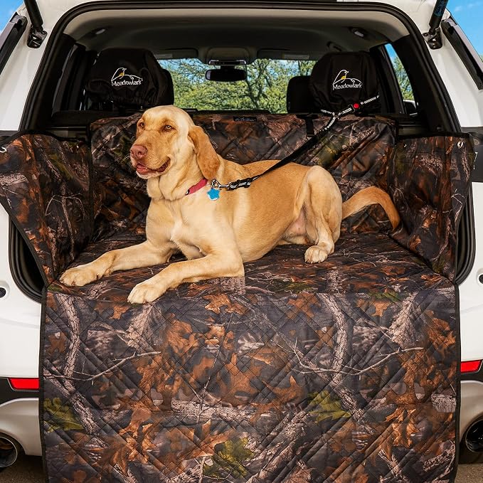 Meadowlark Premium SUV Cargo Liner for Dogs, Waterproof Pet Cargo Cover with Bumper Flap Protector, Durable Non-Slip, Universal Fit for SUVs, Sedans & Vans (74"" L x 41"" W) Brown by Meadowlark