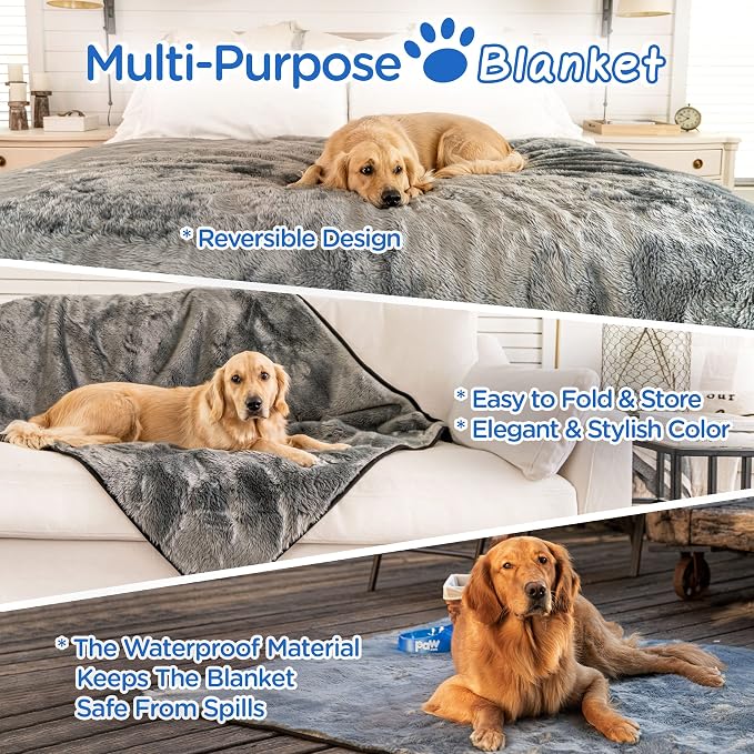 PAW BRANDS PupProtector Waterproof Throw Blanket, Dark Grey, 60x50 | Waterproof, machine washable — protects couches, beds & car seats - Image 3