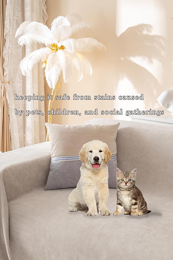 Waterproof & Anti-Slip Sofa Cover - Cat & Dog Claw-Resistant Furniture Protector, Stylish Scratchproof Couch Cover for Pets, Universal Fit Most Couche(XLarge,78"X118") - Image 3