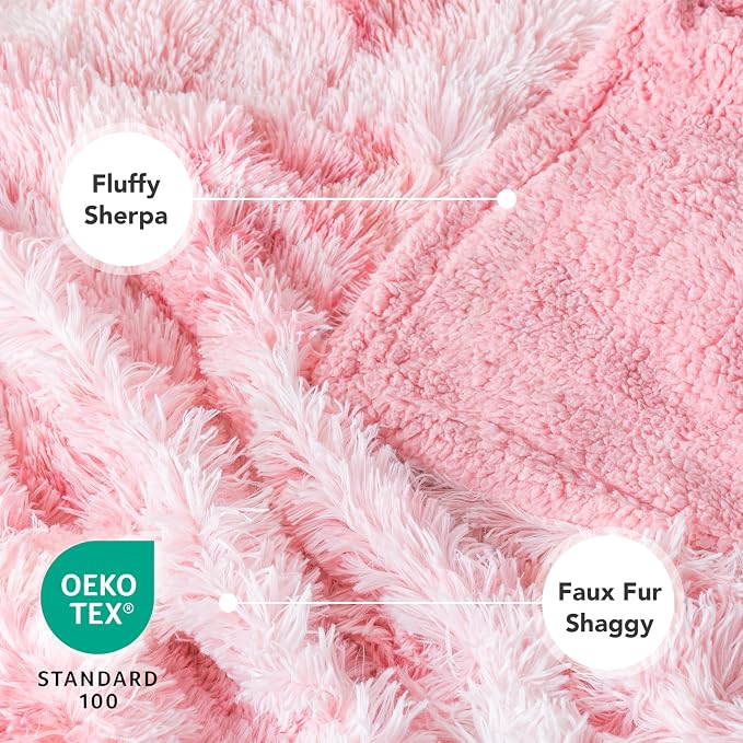 PetAmi Waterproof Dog Blanket for Couch, Bed & Furniture,Reversible Sherpa & Faux Fur Pet Blanket, Leakproof Blanket for Dog Cat, Soft Washable Couch Protector Calming Throw (40x60, Tie-Dye Pink) - Image 5
