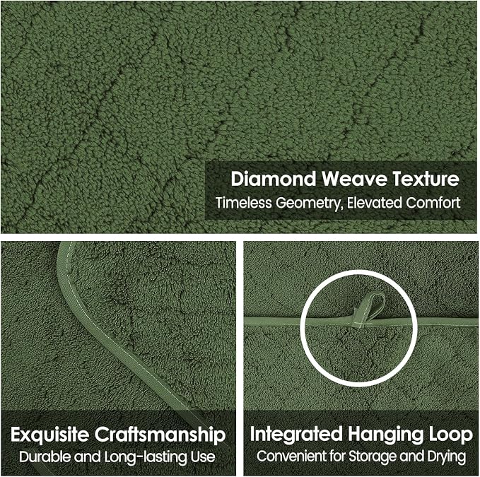 JML Microfiber Bath Towels Set of 2, 30 in x 60 in, Olive-Green | Hanging Loop, Super Soft, Absorbent, Lint Free, Fade Resistant, Lightweight, Quick Dry, Use for SPA , Sauna, Salon Hair Wrap - Image 3