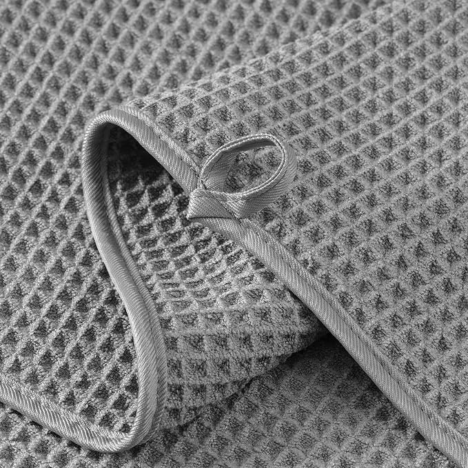 Microfiber Waffle Bath Towels, 4 Pieces, Soft, Absorbent, Fast Drying, Lint Free 430 GSM (27''x55''/68.58 cm x139.7 cm) - Image 3