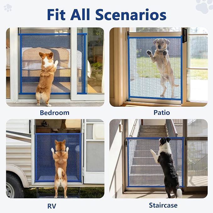 Guardian Steel Pet Grille Screen Door Protector for Dogs Pets Cats Scratch Protector Replacement RV Screen Door Guard Pet Proof Screen Door (Blue, 36 Inch) - Image 6