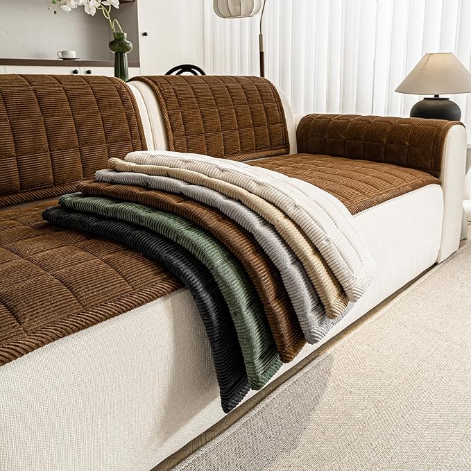 Couch Covers for Dogs Washable, 27.6"x82.7" Non Slip Couch Covers for Loveseat Sofa Pet Friendly, Soft Fuzzy Sofa Covers for Pet, Dog Couch Cover Furniture Protector(1PC,Dark Brown) - Image 4