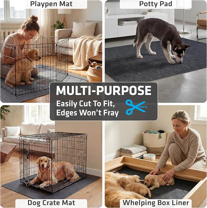 Drymate Jumbo Dog Playpen Mat (60x74), Super Absorbent, Waterproof, Slip-Resistant, Machine Washable, Reusable Puppy Pad for Training, Whelping, Housebreaking, Incontinence, Crate, Kennel (USA Made) - Image 5