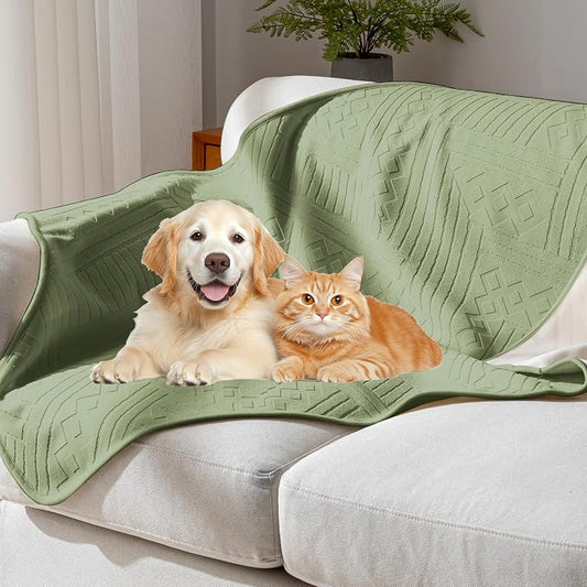 Waterproof Recliner Chair Cover - Washable Double-Sided Velvet and Pattern Reversible Cover for Couch, Bed, Car and Sofa Protection for Dogs, 30x40in/Green by YUEANG