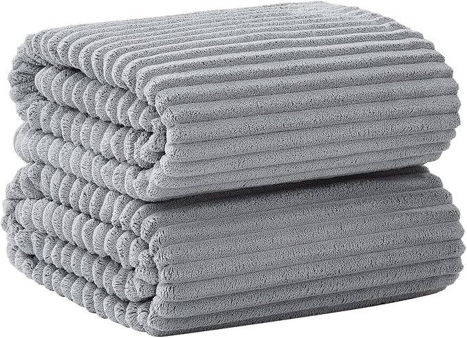 2 Piece Bath Sheets, 40"x80" Microfiber Bath Towels, Grey | Extra-large size, Quick dry, Highly Absorbent, Lint Free，shower towels for bathroom gym spa，Big and Tall users by NALIVO
