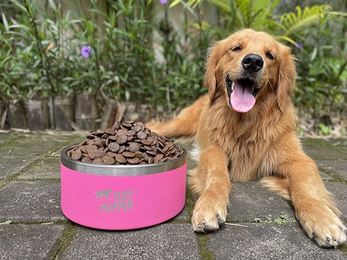 Tuff Pupper 100 oz Heavy Duty Insulated Stainless Steel Dog Bowl for Large Dogs, Non-Slip Base, Dishwasher Safe - Image 7
