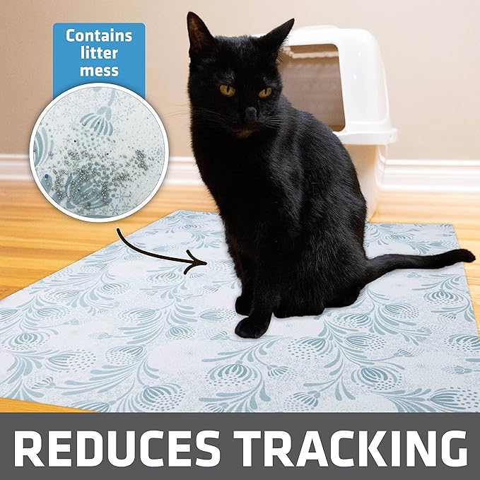 Drymate Cat Litter Box Mat, Litter Trapping Mat, Light Blue, 29x36 XL | Waterproof, Urine-Proof, Absorbent, Machine Washable, Soft on Paws, Contains Mess, Protects Floors, Kitten Supplies, USA Made - Image 2