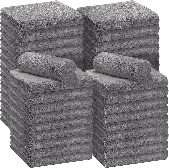 Shimeyao 30 Pcs 16 x 16 Inch Microfiber Towels for Cars, 500 GSM Edgeless Plush Car Detailing Towels, Lint Free Scratch Free Cleaning Cloths for Drying, Washing, Polishing, Waxing, Auto & Home (Gray) by Shimeyao