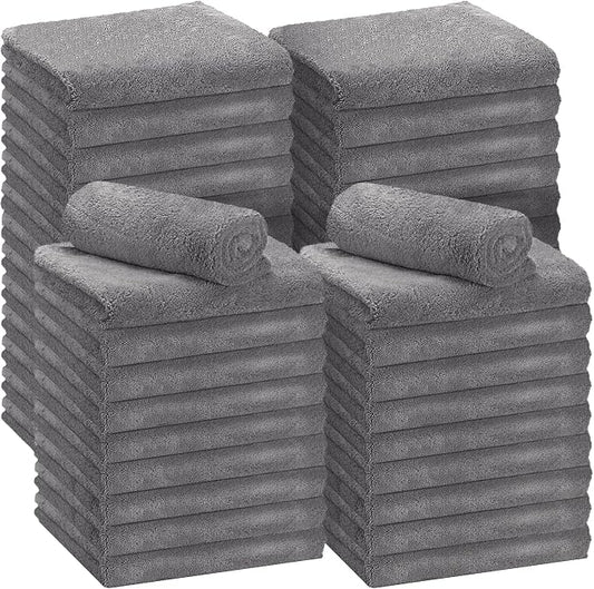 Shimeyao 30 Pcs 16 x 16 Inch Microfiber Towels for Cars, 500 GSM Edgeless Plush Car Detailing Towels, Lint Free Scratch Free Cleaning Cloths for Drying, Washing, Polishing, Waxing, Auto & Home (Gray) by Shimeyao