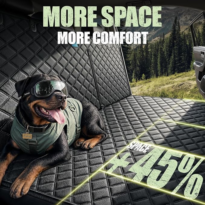 Rorhxia 3-in-1 Dog Car Seat Cover for Back Seat with Road Trip & Daily Mode | 3 Modes for Full Pet / Storage / Passenger, 500 lbs Hard Bottom Supports, 45% More Space, 100% Waterproof, 7-Layer Protection - Image 2