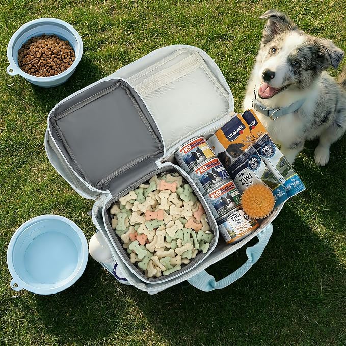 Pet Travel Bag, Large Blue Dog Carrier with Multiple Compartments and Adjustable Straps, Dog Suitcase for Weekend Camping, Pet Diaper Bag for Travelling(Blue) - Image 6