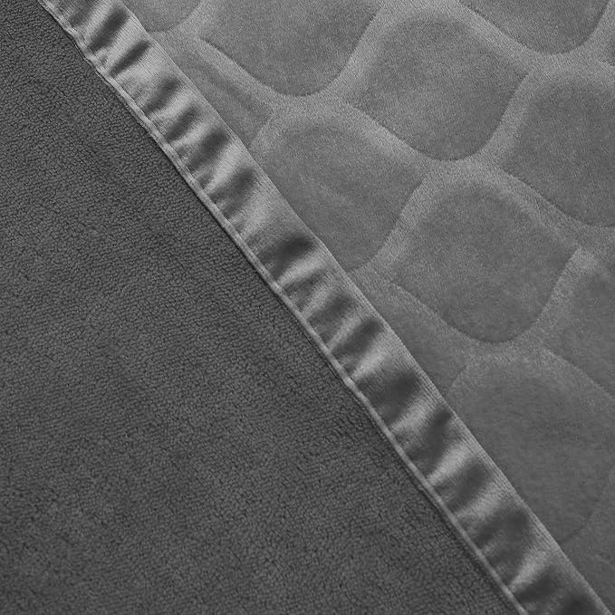 fuguitex Waterproof Dog Blanket Bed Cover Dog Crystal Velvet Moroccan Fuzzy Cozy Plush Pet Blanket Throw Blanket for Couch Sofa(82 * 82 inch, Light Grey+Grey) - Image 7