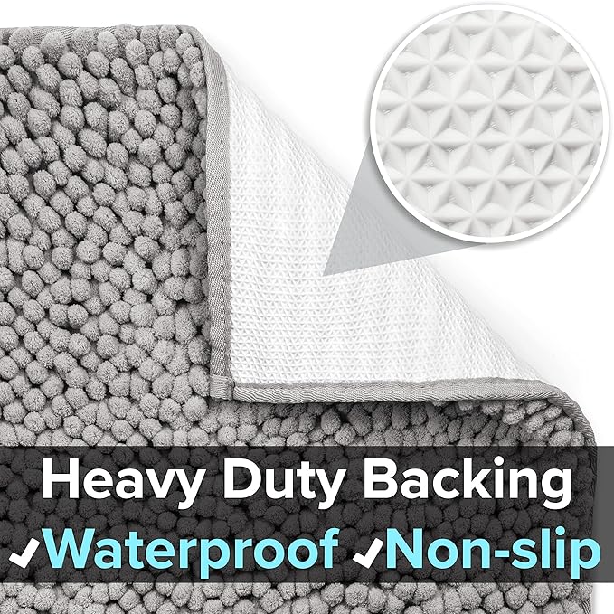 CatGuru Cat Litter Mat, Medium, Extra Large, XXL, Waterproof Litter Box Mat, Non Slip Kitty Litter Mat, Machine Washable Litter Trapping Mat, Soft Litter Tray, Cat Stuff (Medium, Gray/Heavy-Duty) - Image 3