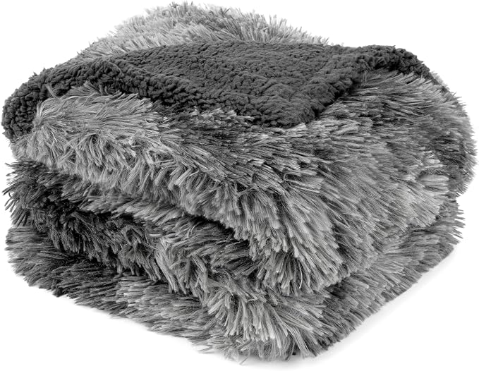 PetAmi Waterproof Dog Blanket for Couch, Bed & Furniture,Reversible Sherpa & Faux Fur Pet Blanket, Leakproof Blanket for Puppy Cat, Washable Soft Calming Pet Couch Protector (29x40, Tie-Dye Gray) by PetAmi