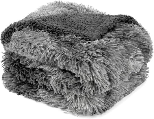 PetAmi Waterproof Dog Blanket for Couch, Bed & Furniture,Reversible Sherpa & Faux Fur Pet Blanket, Leakproof Blanket for Puppy Cat, Washable Soft Calming Pet Couch Protector (29x40, Tie-Dye Gray) by PetAmi
