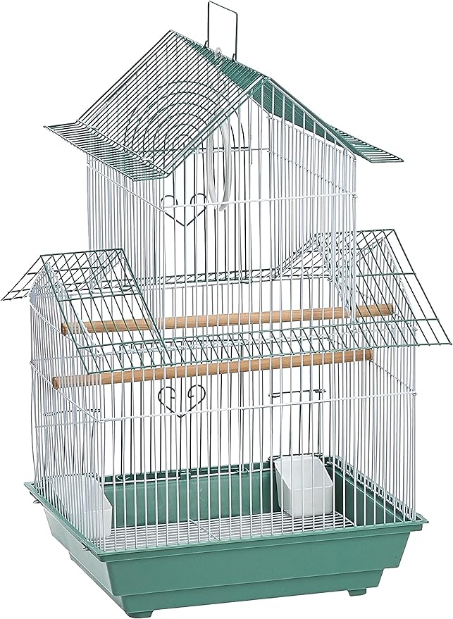 Prevue Hendryx SP1720-4 Shanghai Parakeet Cage, Green and White by PrevuePetProducts