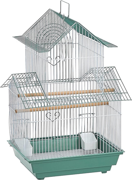 Prevue Hendryx SP1720-4 Shanghai Parakeet Cage, Green and White by PrevuePetProducts