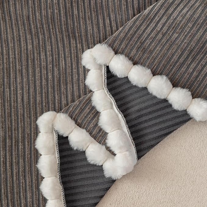 Boho Striped Couch Cover Sofa Covers Washable, Chenille Jacquard Geometric Couch Covers for 2 Cushion Couch Sofa Pet Friendly,Non Slip Thick Sofa Slipcovers for Sectional Sofa, Dark Gray-71X118IN - Image 5