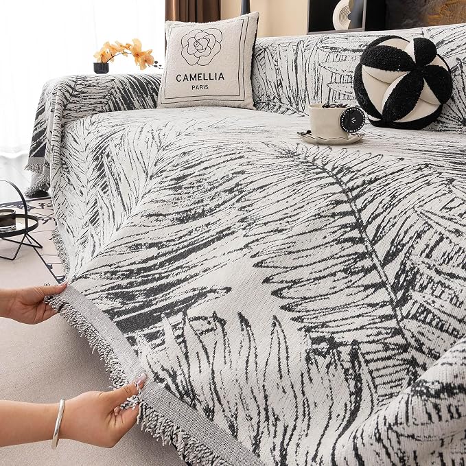 ROOMLIFE Couch Cover Boho Sofa Covers for 3 Cushion Couch Washable | Furniture Protector Sofa Couch Cover for Dogs, Soft Breathable Sofa Slipcover, Couch Throw Blankets with Tassels 71''X118'' - Image 4