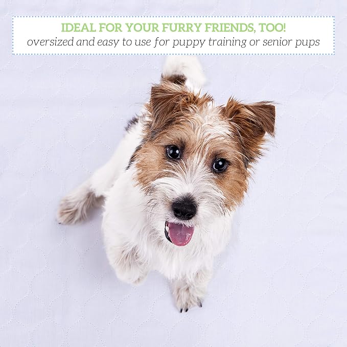 GREEN LIFESTYLE Washable Underpads 6 Pack + 2 Pack - Large Bed Pads, 34" x 36", for use as Incontinence Bed Pads, Reusable Pet Pads, Great for Dogs, Cats, Bunny, Seniors Bed Pad - Image 3