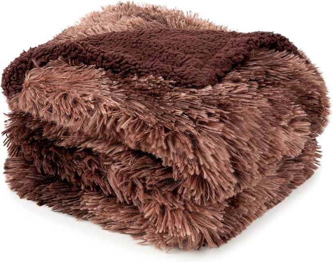 PetAmi Waterproof Dog Blanket for Couch, Bed & Furniture,Reversible Sherpa & Faux Fur Pet Blanket, Leakproof Blanket for Puppy Cat, Washable Soft Calming Pet Couch Protector (29x40, Tie-Dye Brown) by PetAmi