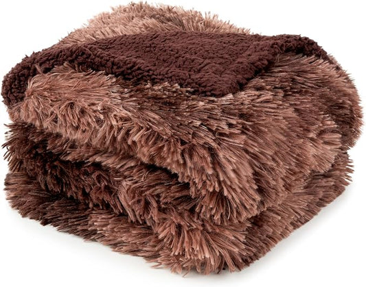 PetAmi Waterproof Dog Blanket for Couch, Bed & Furniture,Reversible Sherpa & Faux Fur Pet Blanket, Leakproof Blanket for Puppy Cat, Washable Soft Calming Pet Couch Protector (29x40, Tie-Dye Brown) by PetAmi